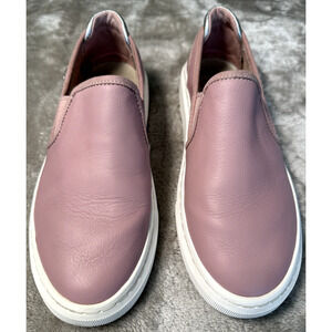 UGG Australia Alameda Pink Silver Leather Slip On Sneakers Womens Size 6.5
